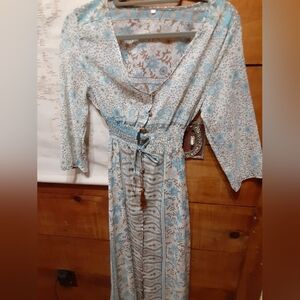 Floral Blue and White Cover Up